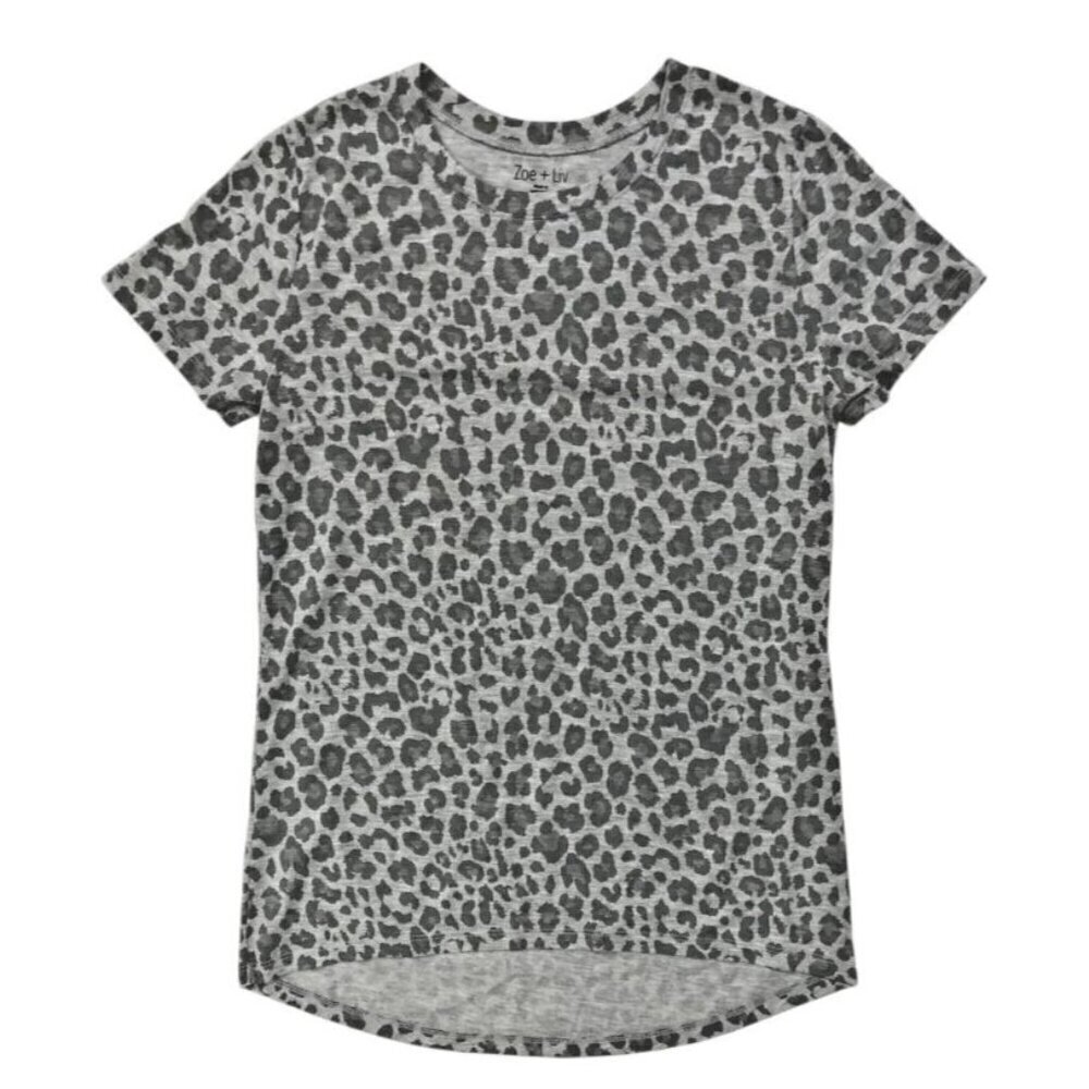 Zoe + Liv Gray Leopard Print T-Shirt SIZE-XXL